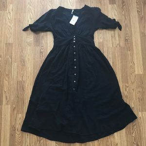 Black Free People Midi Dress Size M NWT